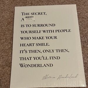 Alice in Wonderland Quote Wall Art - Black on Cream